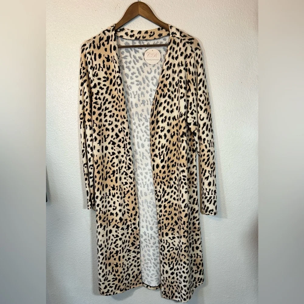 Charity Rose Leopard Long Cardigan NWT  XL